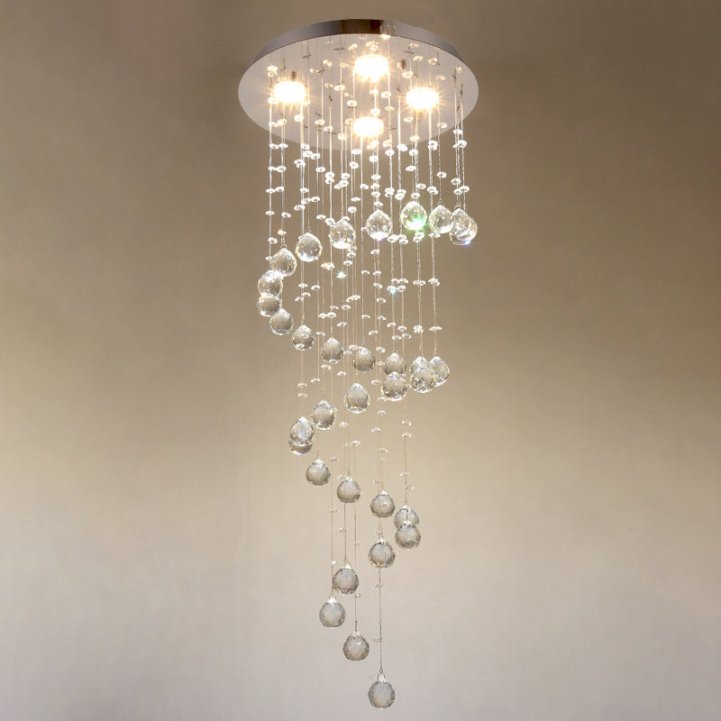 Droplet Hanging Light Fixtures Modern Simplicity Stainless Steel Ceiling Pendant for Stairwell