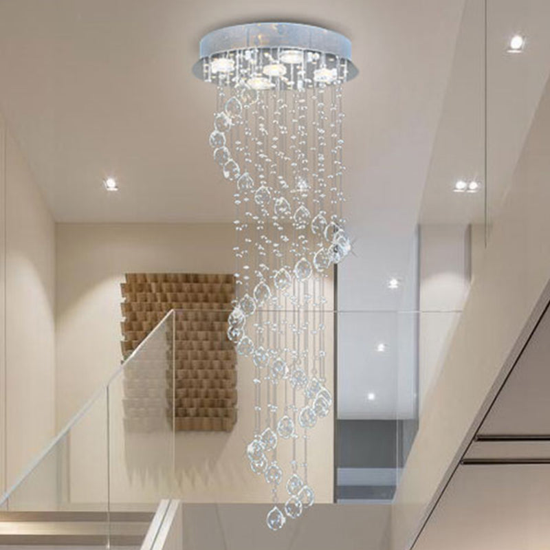 Droplet Hanging Light Fixtures Modern Simplicity Stainless Steel Ceiling Pendant for Stairwell