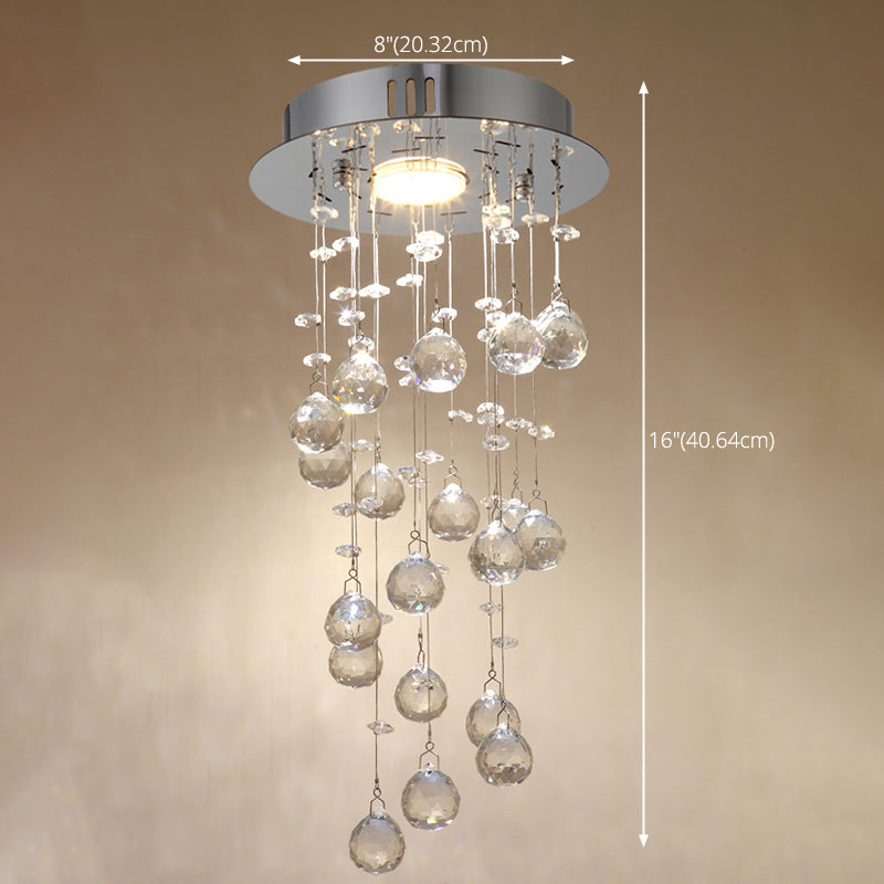 Droplet Hanging Light Fixtures Modern Simplicity Stainless Steel Ceiling Pendant for Stairwell