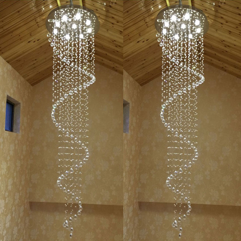 Droplet Hanging Light Fixtures Modern Simplicity Stainless Steel Ceiling Pendant for Stairwell