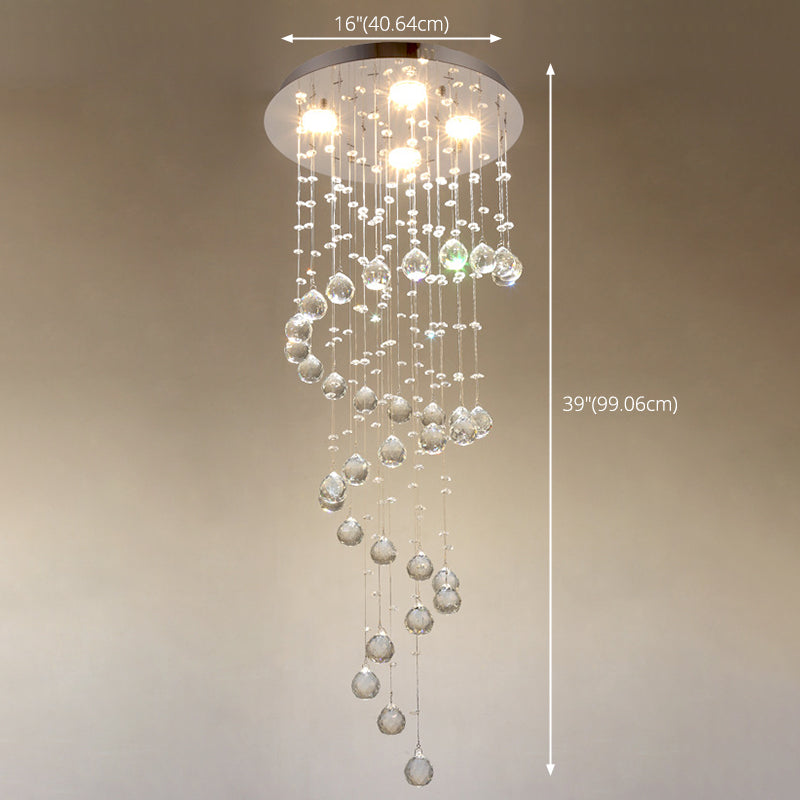 Lampade sospese di gocce a sospensione moderna Simplicità in acciaio inossidabile Cipante per le scale