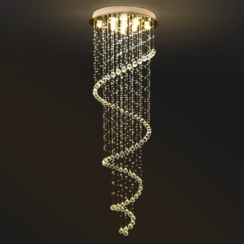 Droplet Hanging Light Fixtures Modern Simplicity Stainless Steel Ceiling Pendant for Stairwell