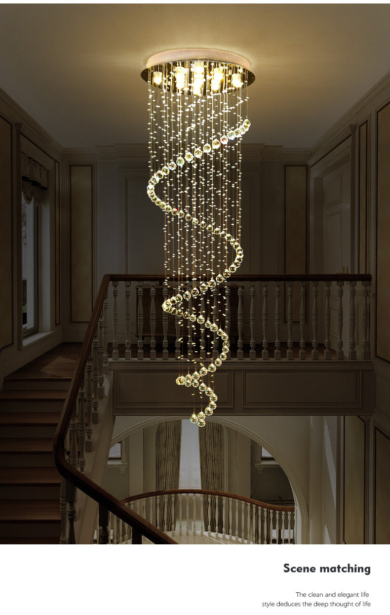 Droplet Hanging Light Fixtures Modern Simplicity Stainless Steel Ceiling Pendant for Stairwell