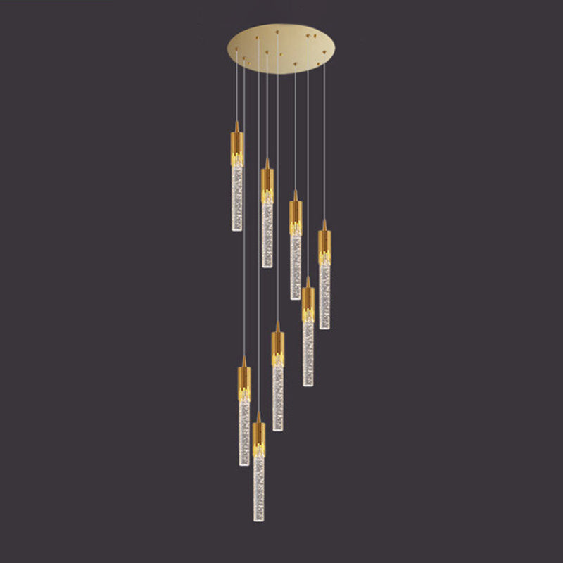 Column Hanging Light Fixtures Post-Modern Aluminum Ceiling Pendant for Living Room