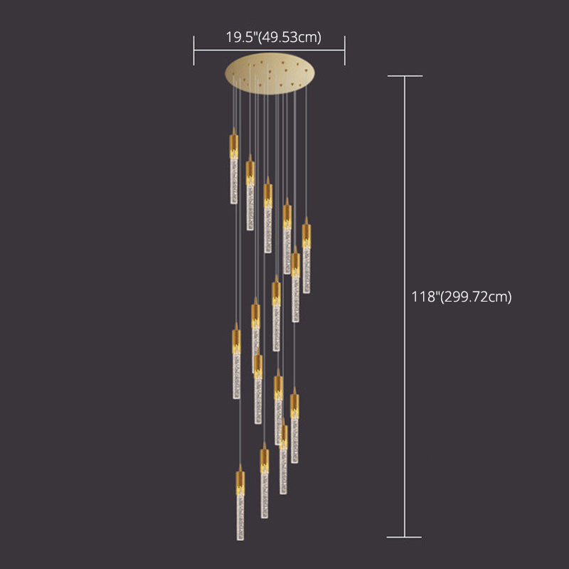 Column Hanging Light Fixtures Post-Modern Aluminum Ceiling Pendant for Living Room