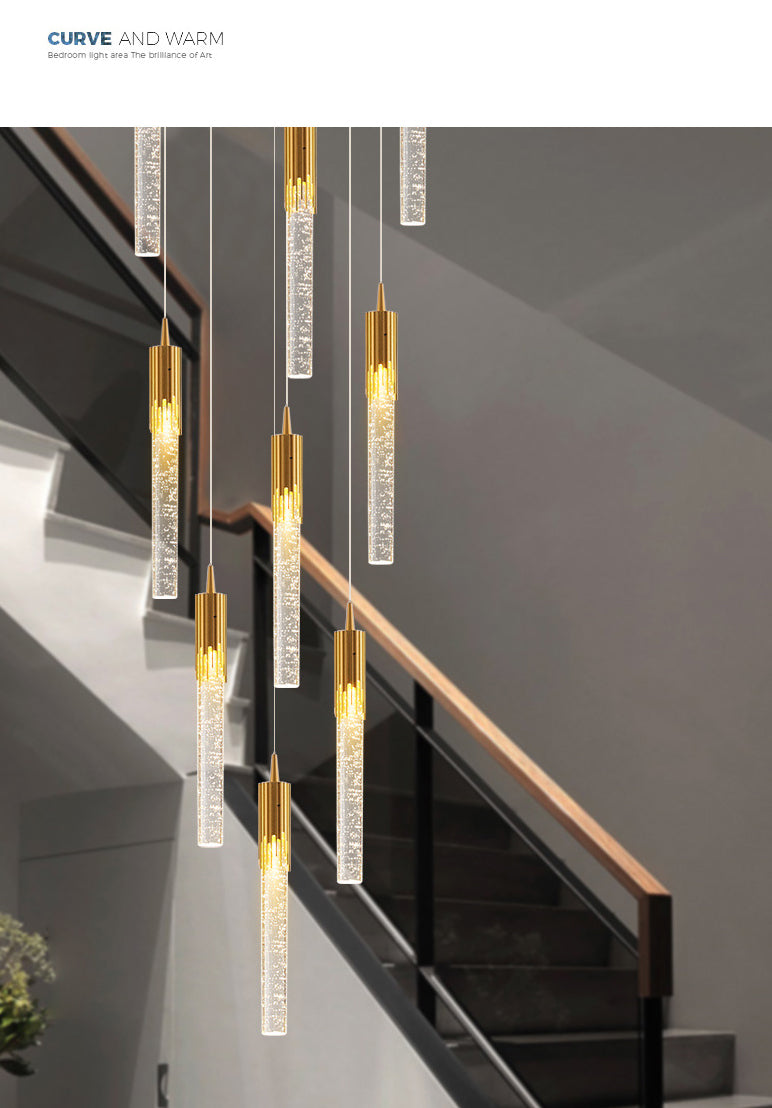 Column Hanging Light Fixtures Post-Modern Aluminum Ceiling Pendant for Living Room