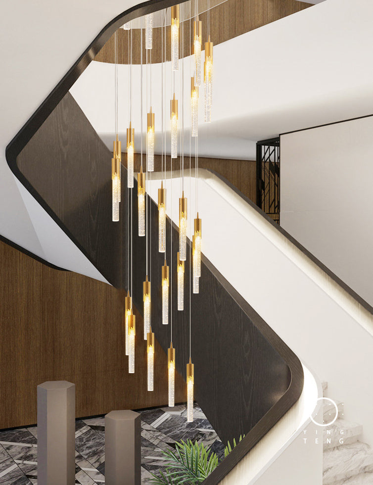 Column Hanging Light Fixtures Post-Modern Aluminum Ceiling Pendant for Living Room