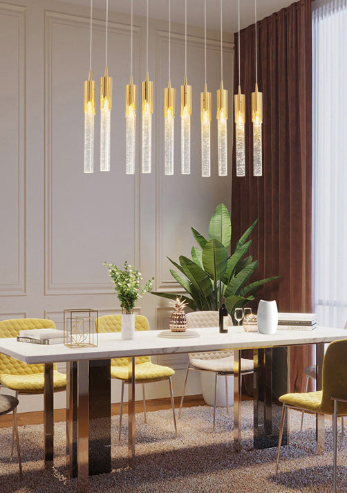 Column Hanging Light Fixtures Post-Modern Aluminum Ceiling Pendant for Living Room