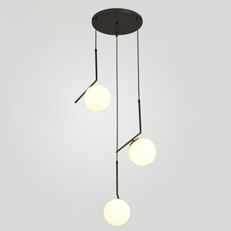 Sphere Hanging Light Fixtures Nordic Simple White Glass Ceiling Pendant for Restaurant
