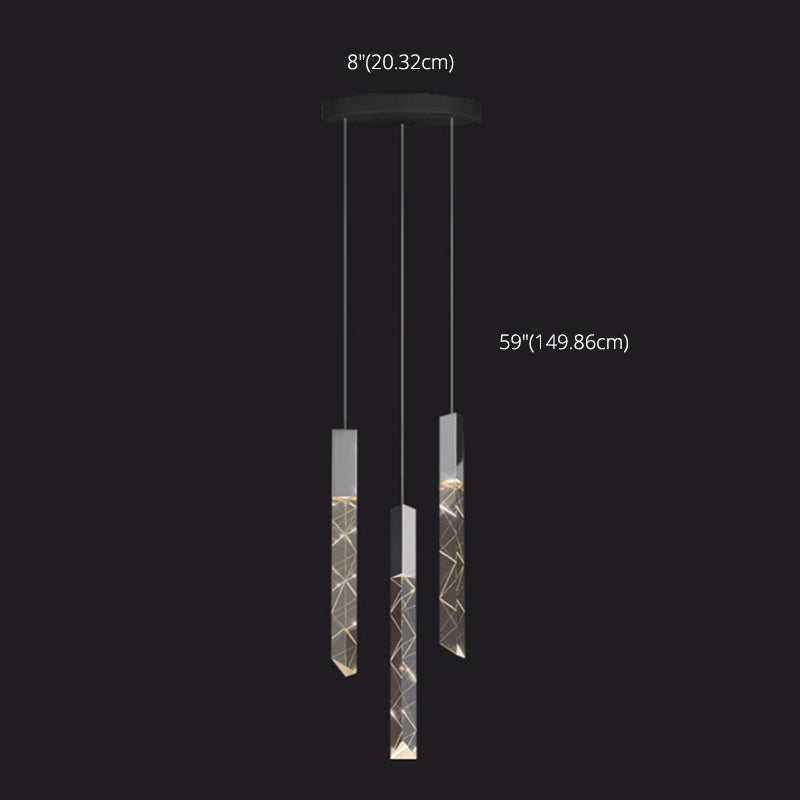 Lineare hängende Leuchten moderner einfacher, facettierter Kristalldecke Anhänger für das Restaurant