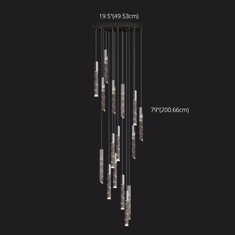 Lineare hängende Leuchten moderner einfacher, facettierter Kristalldecke Anhänger für das Restaurant
