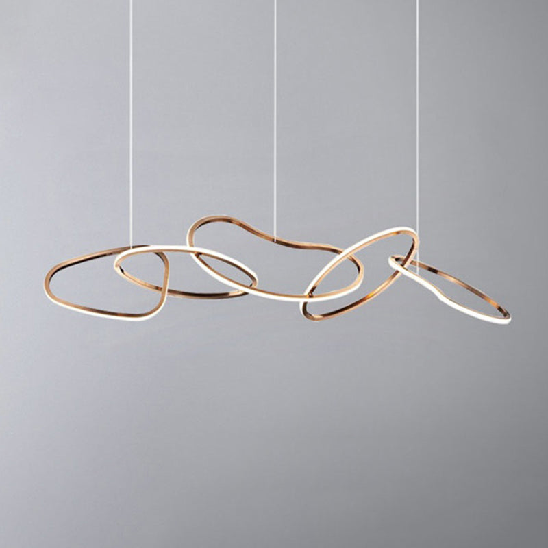 Nordic Simple Hanging Multiple Rings Chandelier Pendant Light Metal Ceiling Lights Fixture for Restaurant