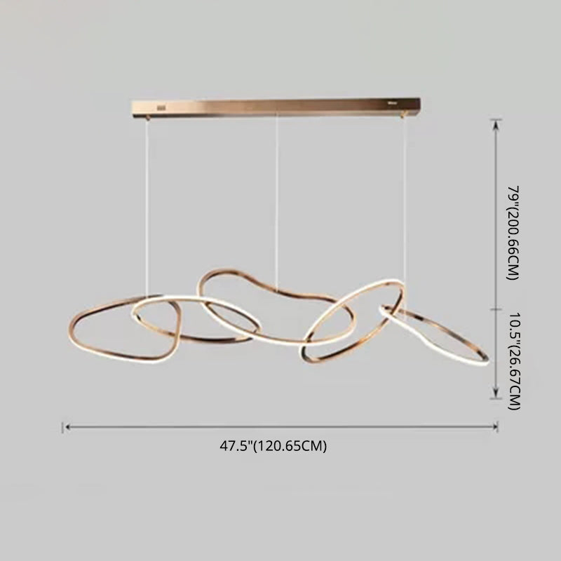 Nordic Simple Hanging Multiple Rings Chandelier Pendant Light Metal Ceiling Lights Fixture for Restaurant