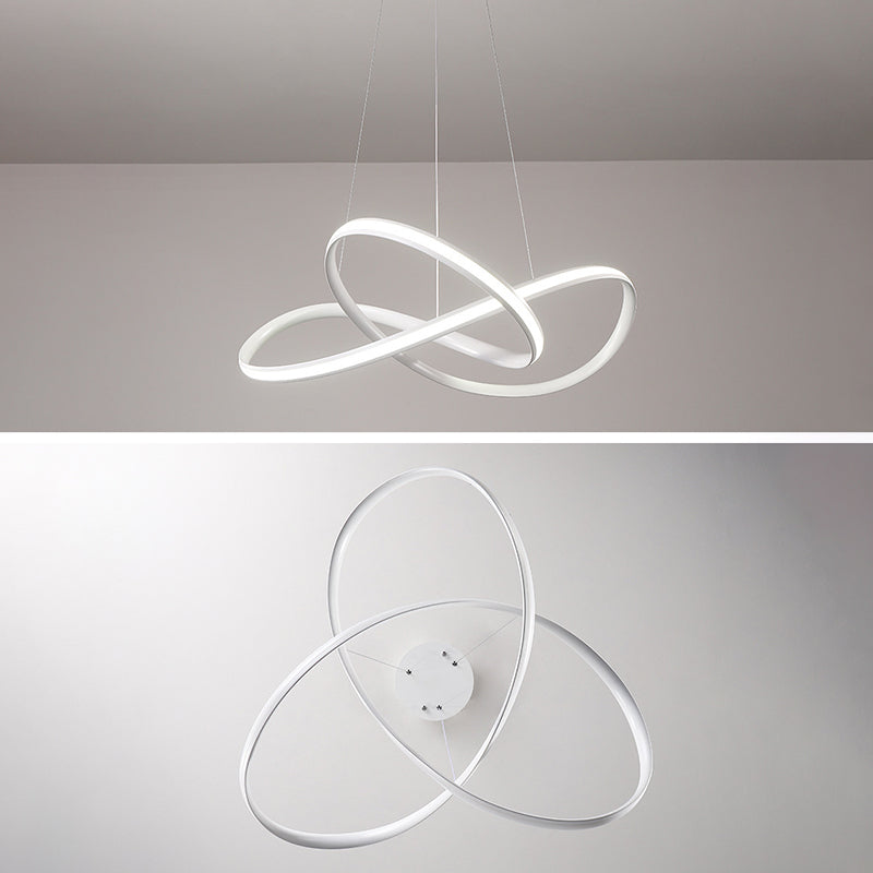 Postmodern Twist Suspended Lighting Fixture Metal Hanging Ceiling Fixture for Restaurant