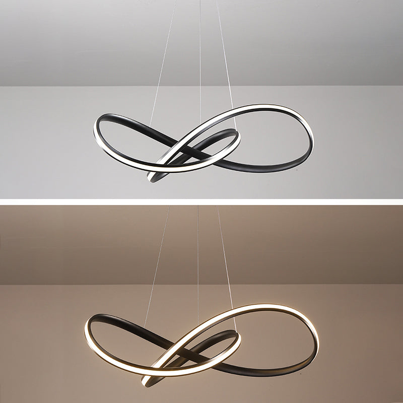 Postmodern Twist Suspended Lighting Fixture Metal Hanging Ceiling Fixture for Restaurant