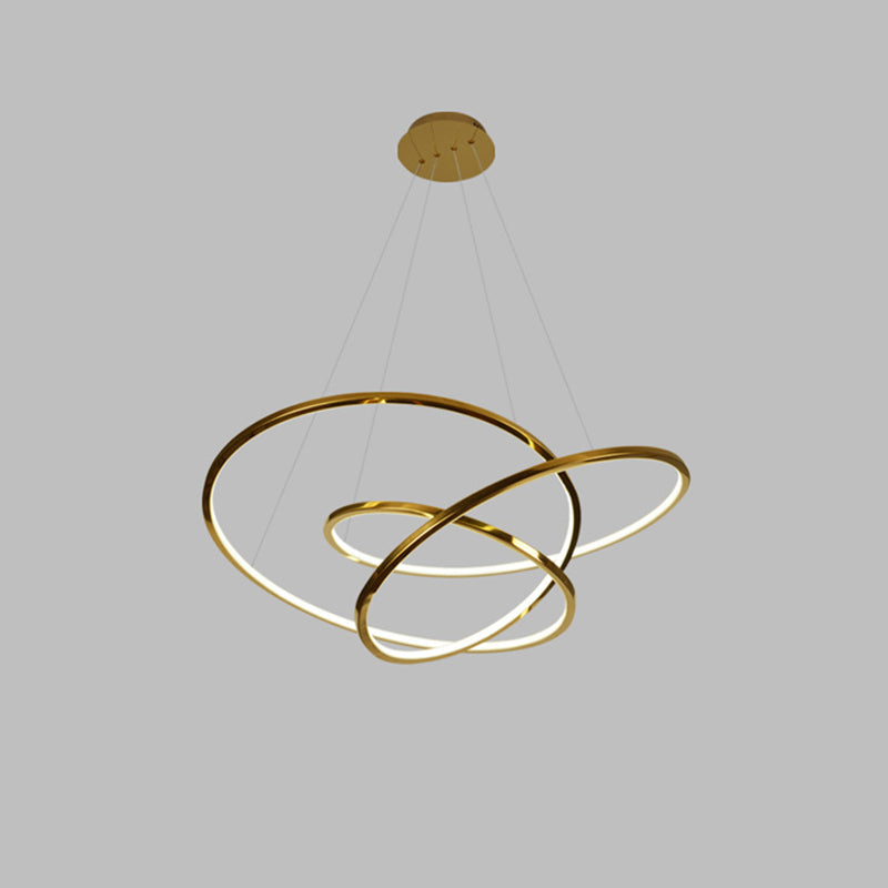 Modern Cycle Chandelier Stainless Steel Pendant Ceiling Lights with Adjustable Hanging Cord for Living Room