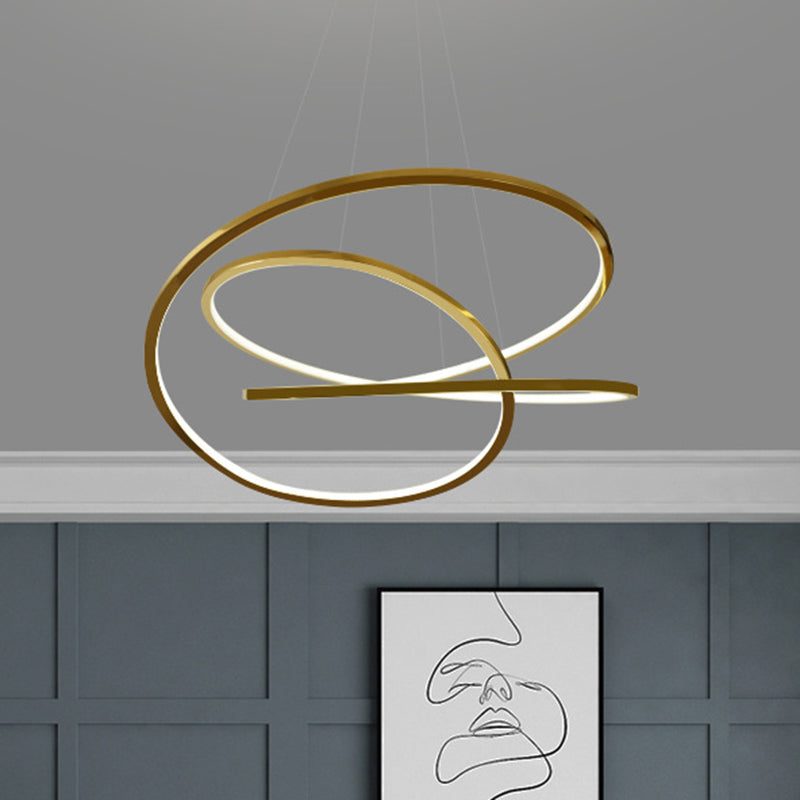 Modern Cycle Chandelier Stainless Steel Pendant Ceiling Lights with Adjustable Hanging Cord for Living Room