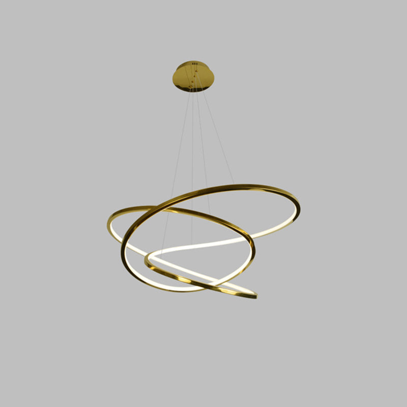 Modern Cycle Chandelier Stainless Steel Pendant Ceiling Lights with Adjustable Hanging Cord for Living Room