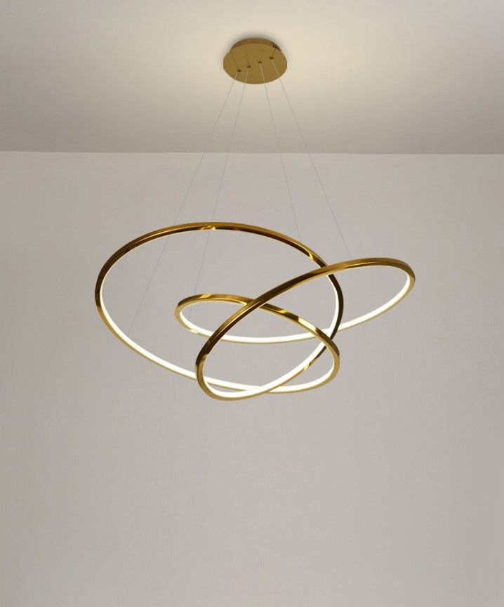 Modern Cycle Chandelier Stainless Steel Pendant Ceiling Lights with Adjustable Hanging Cord for Living Room