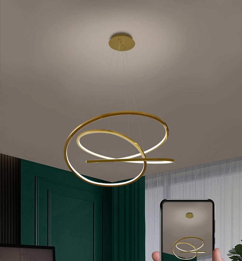 Modern Cycle Chandelier Stainless Steel Pendant Ceiling Lights with Adjustable Hanging Cord for Living Room