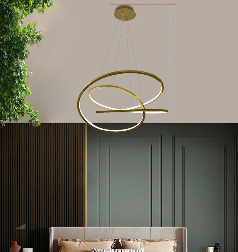 Modern Cycle Chandelier Stainless Steel Pendant Ceiling Lights with Adjustable Hanging Cord for Living Room