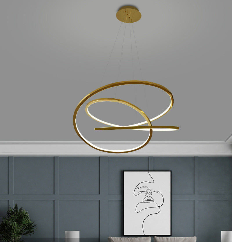 Modern Cycle Chandelier Stainless Steel Pendant Ceiling Lights with Adjustable Hanging Cord for Living Room