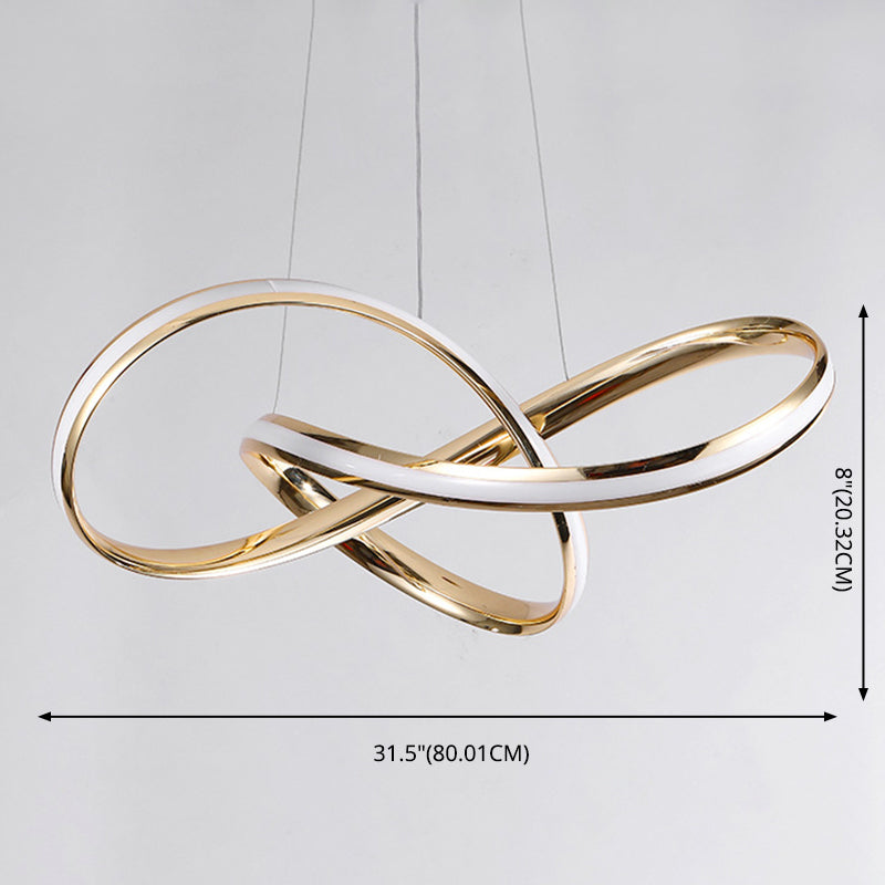 Modern Simplicity Spiral LED Chandelier Light Fixtures Metallic Hanging Pendant Lights for Restaurant