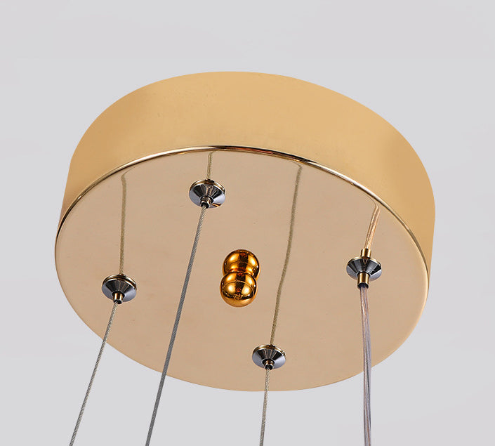 Modern Simplicity Spiral LED Chandelier Light Fixtures Metallic Hanging Pendant Lights for Restaurant