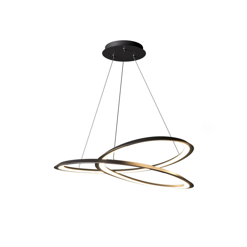 Contemporary Seamless Curves Chandelier Pendant Light Metallic Suspension Pendant Light for Living Room