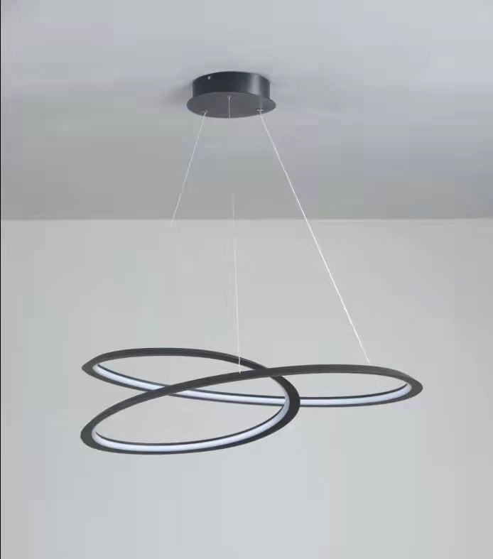 Contemporary Seamless Curves Chandelier Pendant Light Metallic Suspension Pendant Light for Living Room