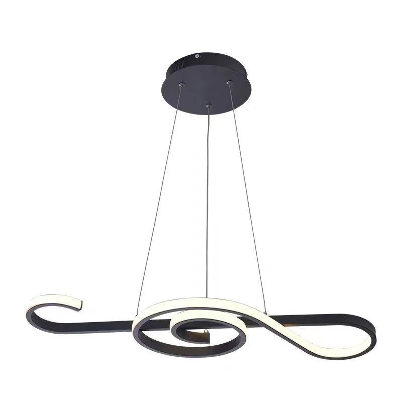Ultra-modern Musical Note Hanging Chandelier Aluminum Suspension Lighting with Hanging Cord for Living Room