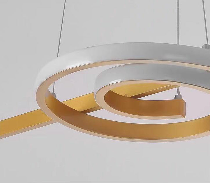 Ultra-modern Musical Note Hanging Chandelier Aluminum Suspension Lighting with Hanging Cord for Living Room