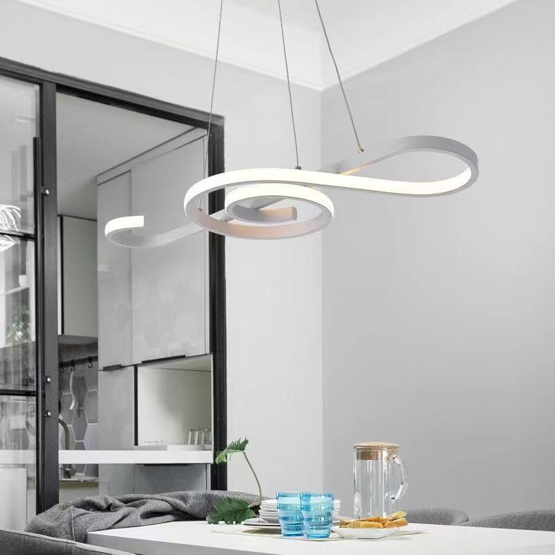 Ultra-modern Musical Note Hanging Chandelier Aluminum Suspension Lighting with Hanging Cord for Living Room