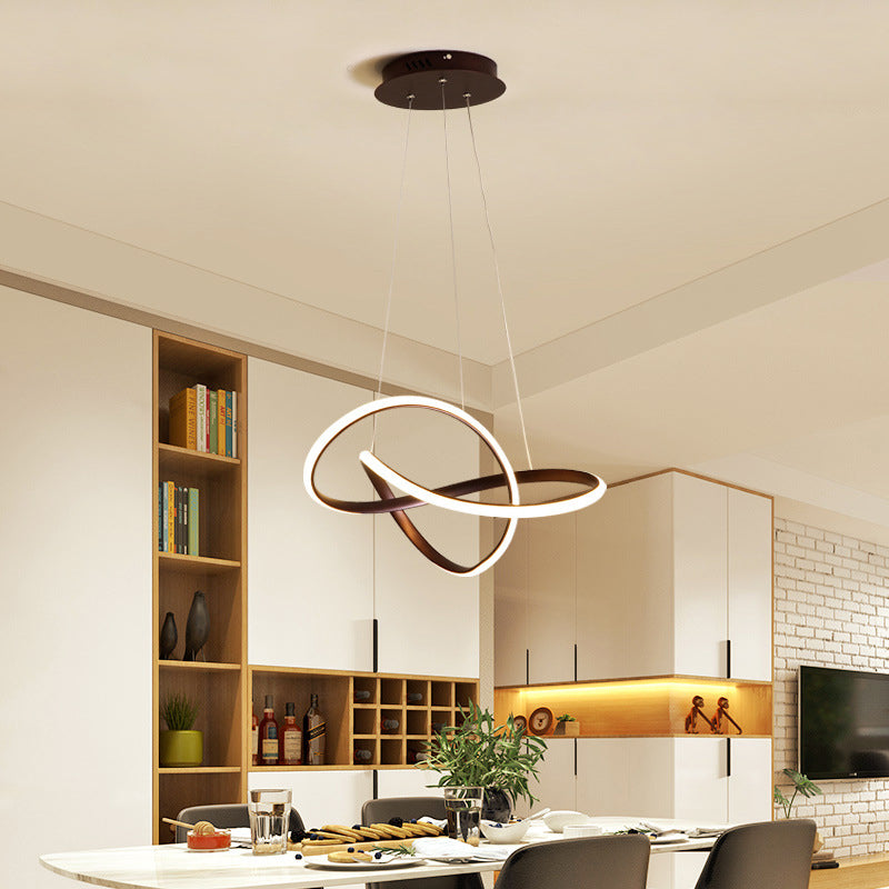 Modern Twist Suspended Lighting Fixture Metallic Pendant Lighting Fixtures for Restaurant