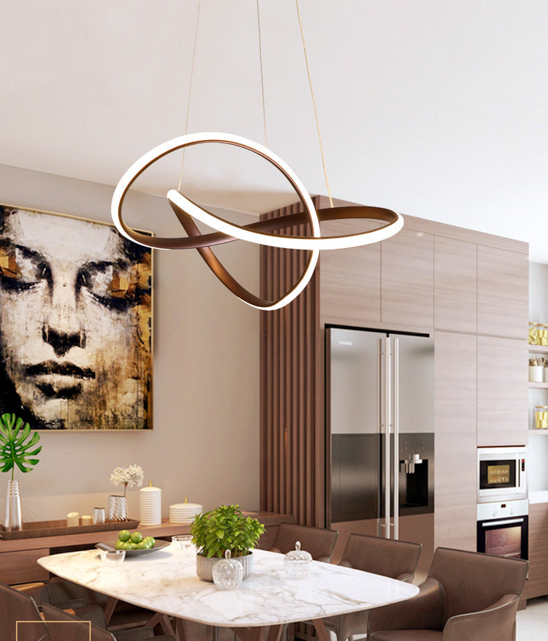 Modern Twist Suspended Lighting Fixture Metallic Pendant Lighting Fixtures for Restaurant