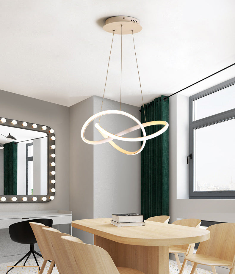 Modern Twist Suspended Lighting Fixture Metallic Pendant Lighting Fixtures for Restaurant