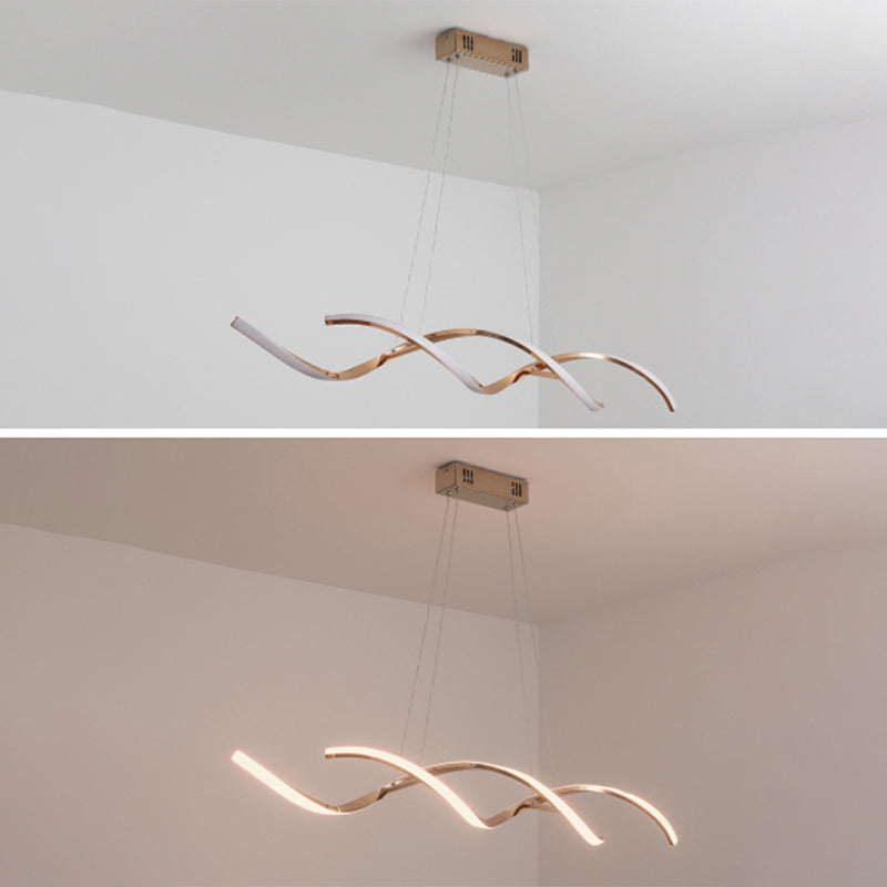 Lampada ad ondatura contemporanea lampada a sospensione in metallo Light per soggiorno
