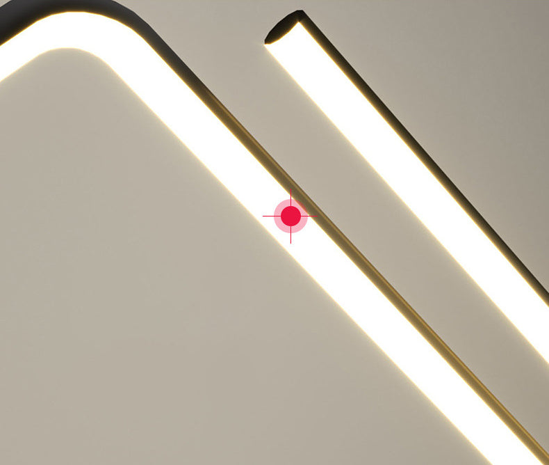 Nordic Minimalist Rectilinear Chandelier Lamp Metal Hanging Pendant Lights for Restaurant