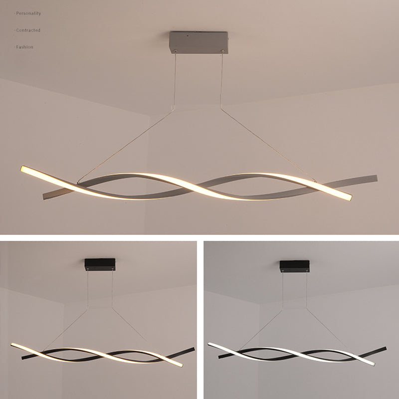 Moderne lineaire kroonluchter verlichtingsarmaturen Metallic Hanging Light Kit voor restaurant