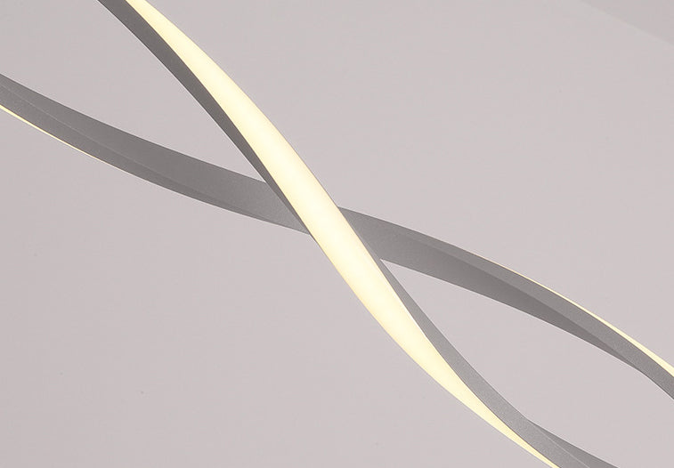 Modern Linear Chandelier Light Fixtures Metallic Hanging Light Kit for Restaurant