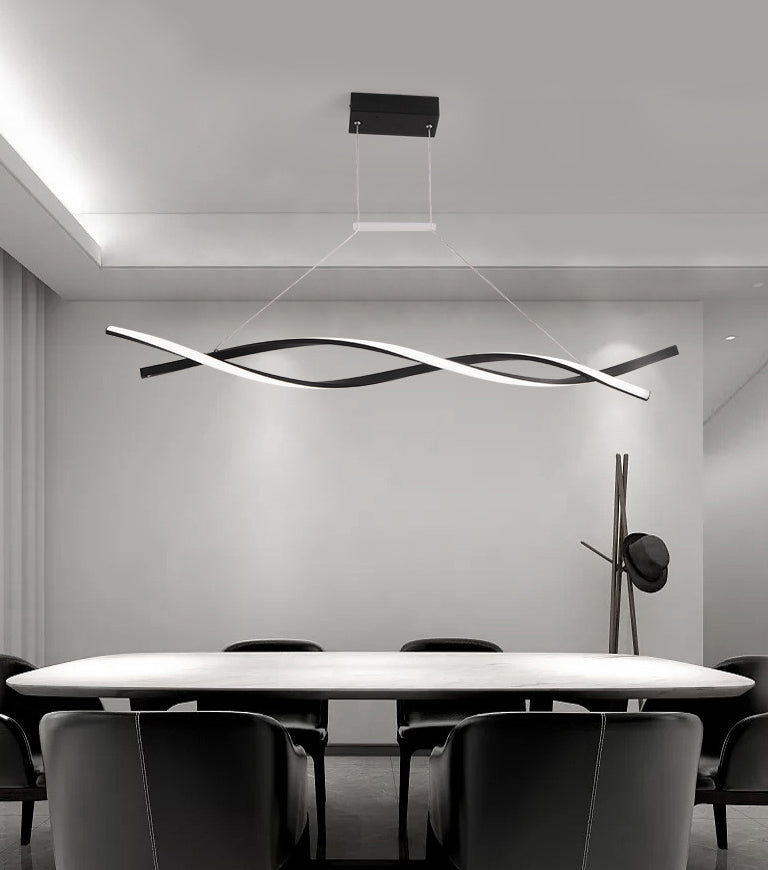 Moderne lineaire kroonluchter verlichtingsarmaturen Metallic Hanging Light Kit voor restaurant