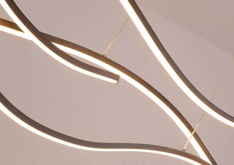 Eigentijdse zwaaiende kroonluchter hanglamp metallic hangende verlichtingsarmaturen voor slaapkamer