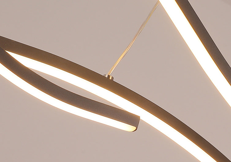 Eigentijdse zwaaiende kroonluchter hanglamp metallic hangende verlichtingsarmaturen voor slaapkamer