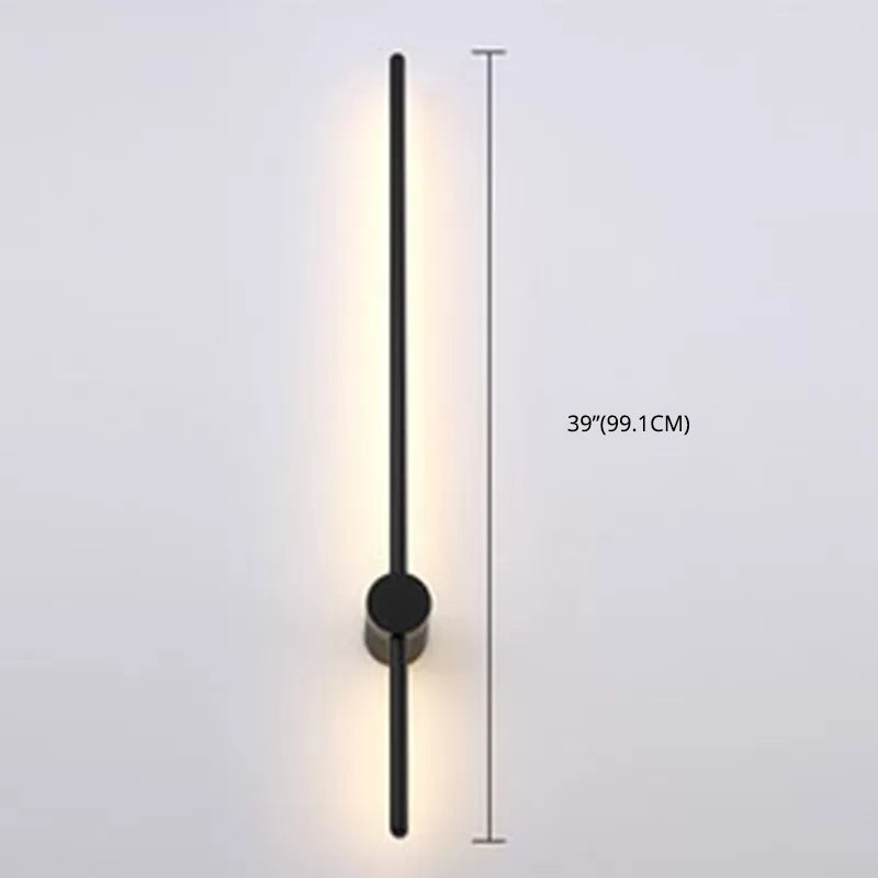 Simple Style Linear Wall Sconce Aluminum Sconce Wall Light in Black Finish