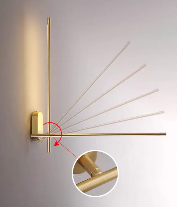 Rotatable Linear Wall Sconce Nordic Style Copper Sconce Wall Light