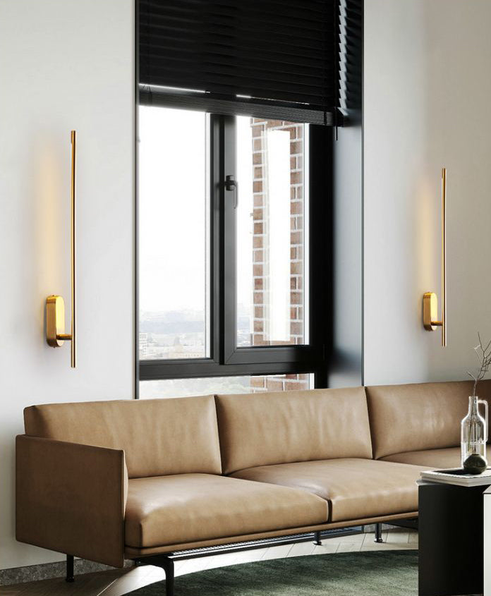 Rotatable Linear Wall Sconce Nordic Style Copper Sconce Wall Light