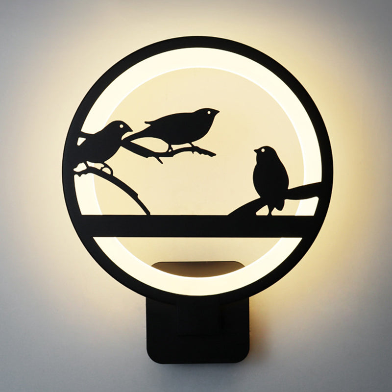 Adjustable Light 1 Light Round Shade Wall Sconce Modern Minimalist Style Acrylic Sconces