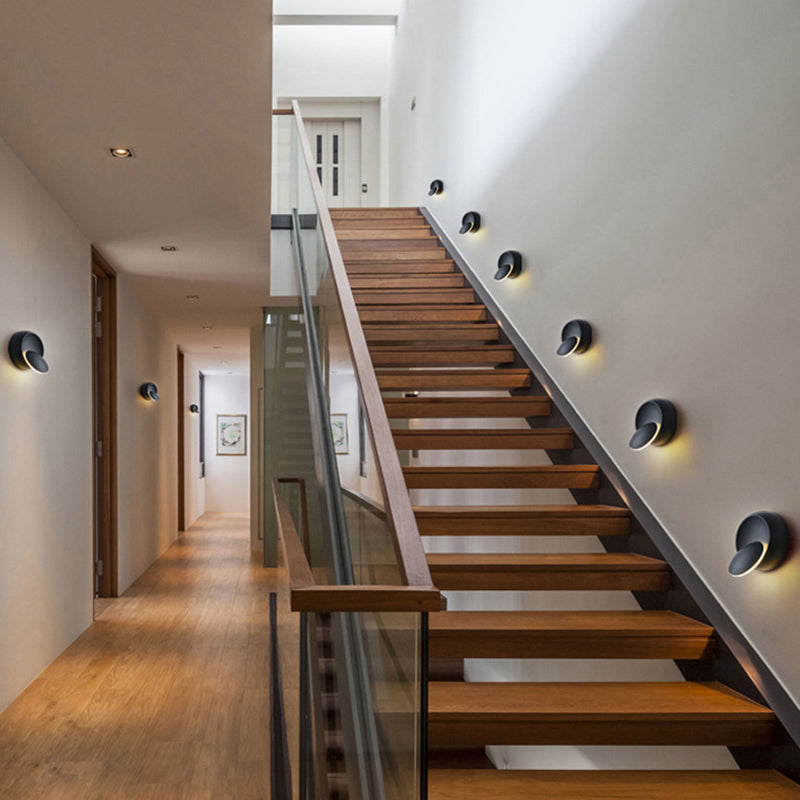 Round Shade Wall SCONCE Moderne eenvoudige stijlhars 1 Lichte blikken voor slaapkamer