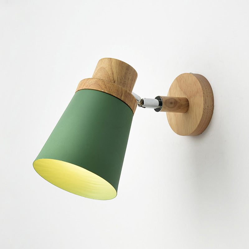 Nordic Macarons Style Dome Sconce Wall Light 1 Light Wall Sconce with Wood