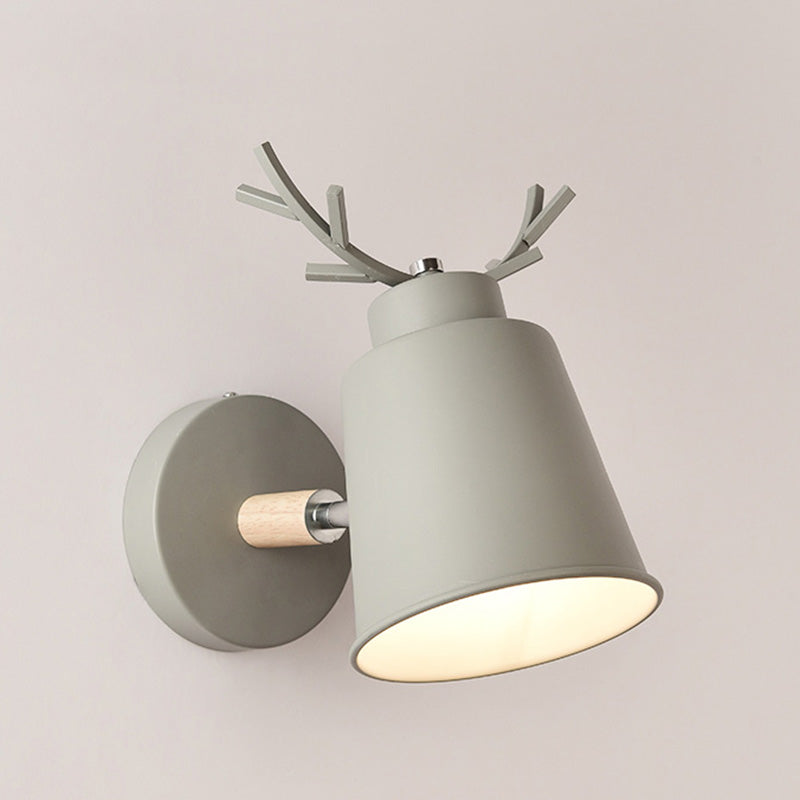 Nordic Macarons Style Dome Sconce Wall Light 1 Light Wall Sconce with Wood